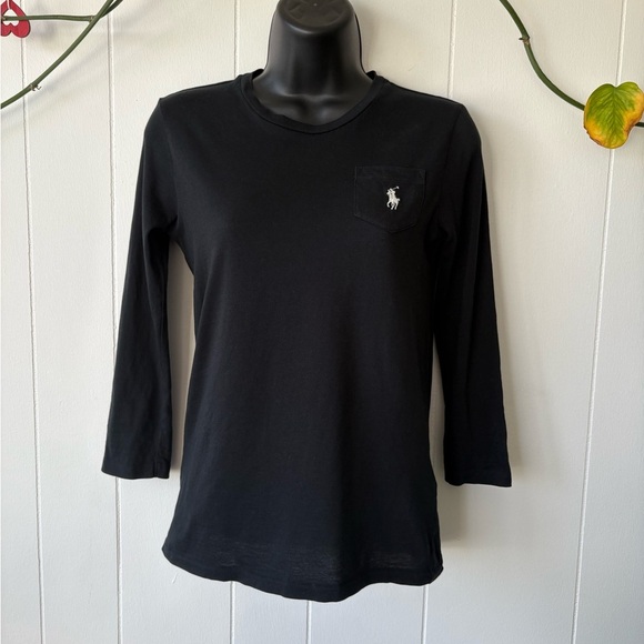 Ralph Lauren Sport Black 3/4 Sleeve Shirt | Size Small - Picture 1 of 3